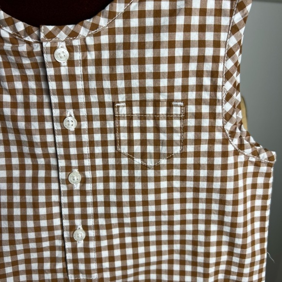 Janie and Jack onesie bubble brown & white checkered 18-24 months NWT - Picture 2 of 7